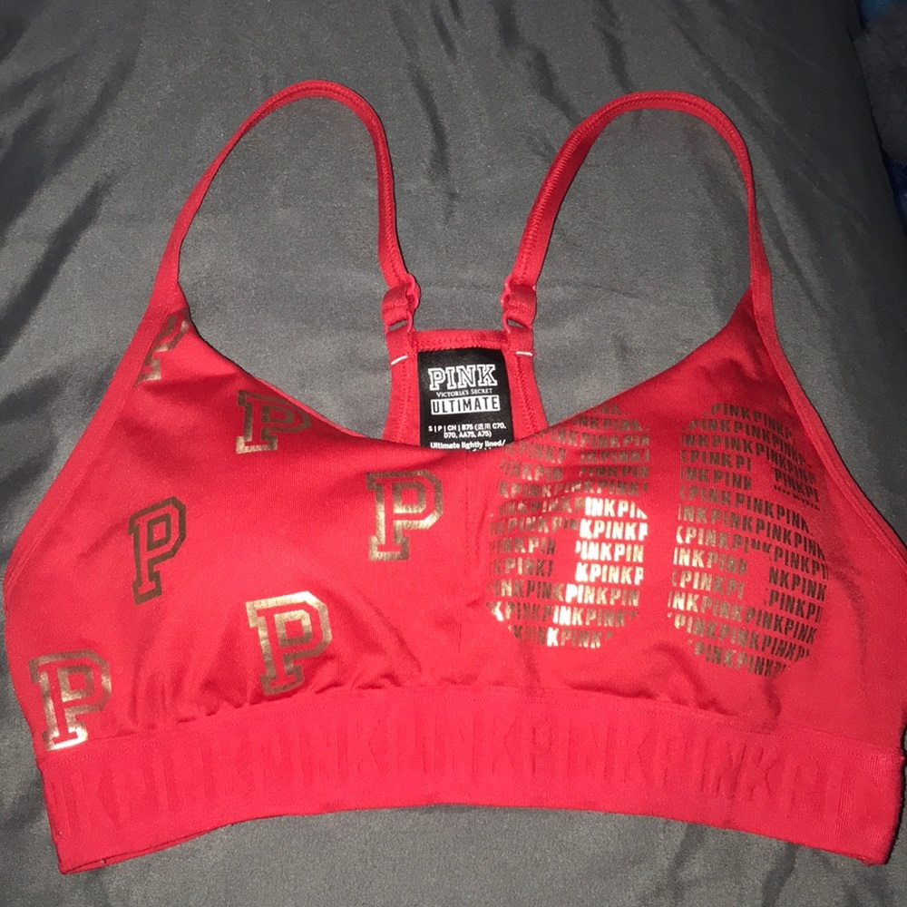 Pink sports bra